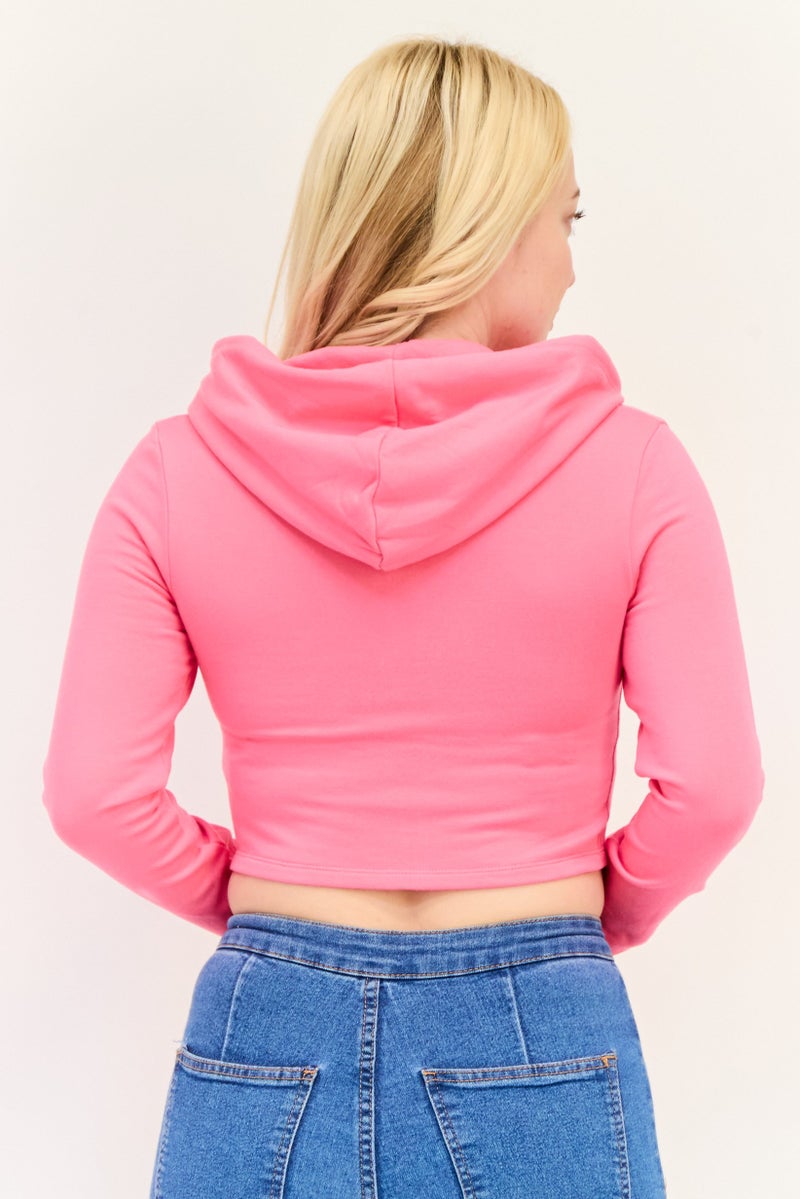 Offline by Aerie Women Plain Long Sleeve Hoodie, Pink  - Image 3
