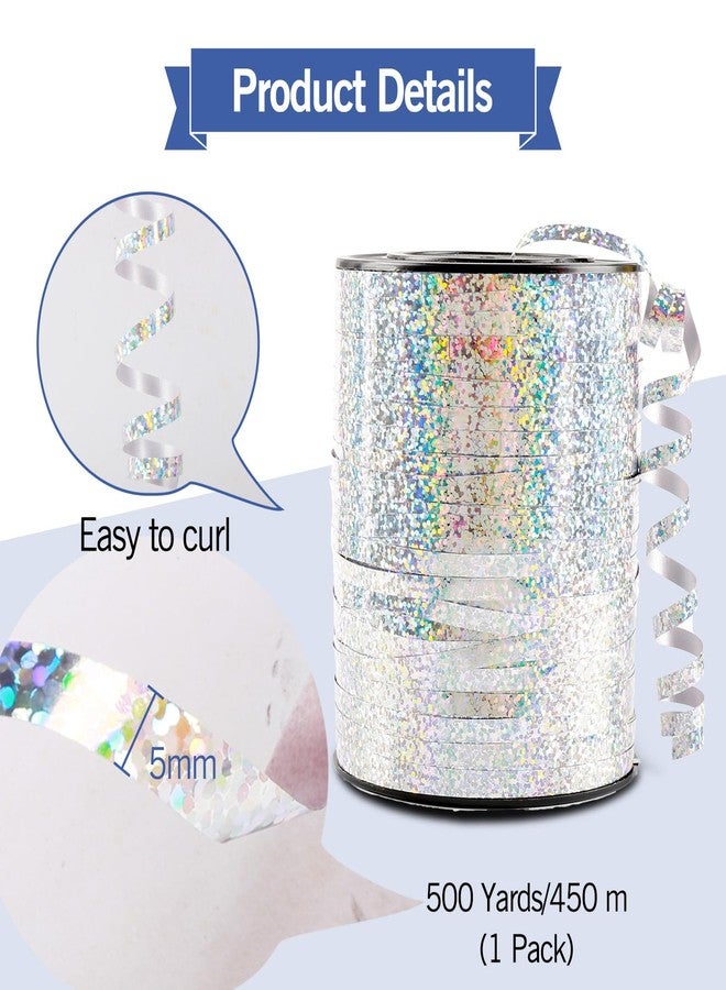 Winjeto 500 Yard Silver Curling Ribbon, 3/16" Christmas Shiny Curly Ribbons for Gift Wrapping, Balloon String Ribbon for Balloons, Gift Wrap Bows Ribbons for Graduations Anniversary Festival Party Decorations - Image 4
