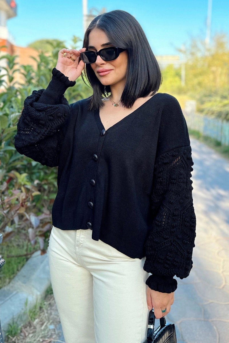 Weshaya Cardigan Women Black - Image 1