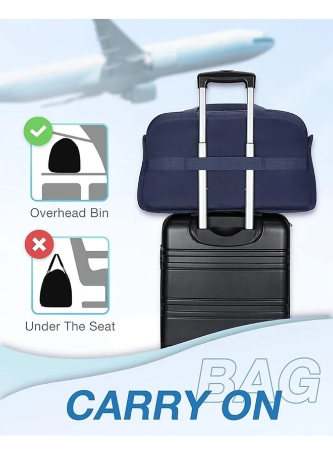 باج سمارت BAGSMART Black Two-Zone Travel Duffel with Separate Toiletry Bag for Women