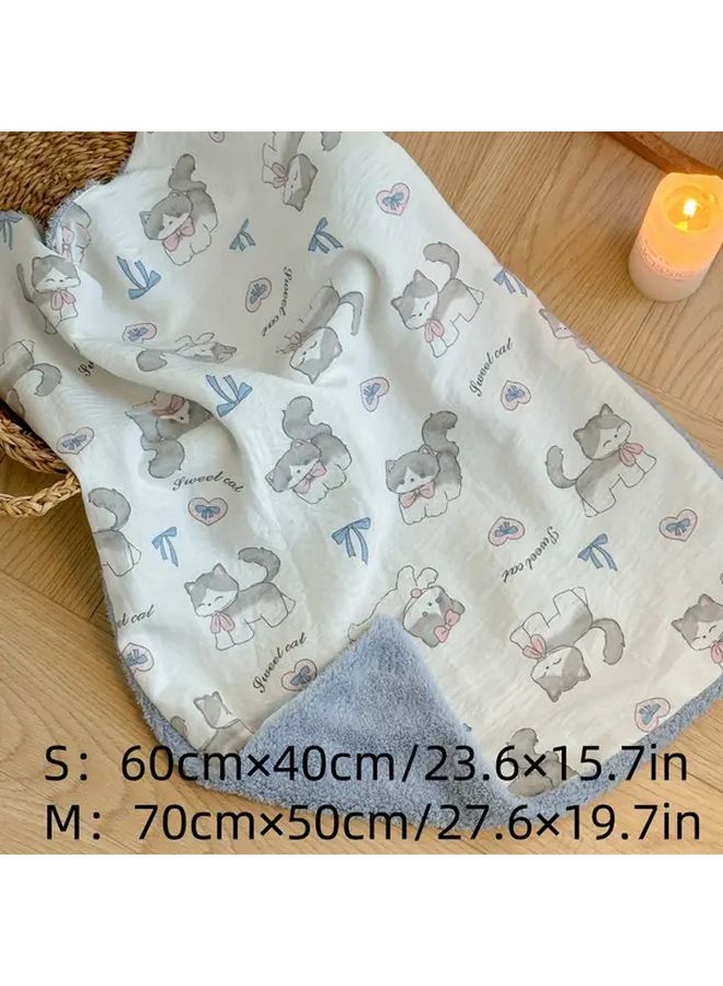 White Soft Cozy Plush Pet Blanket Bed For Small Dogs Cats Machine Washable - Image 3