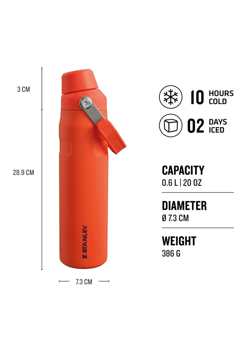 Stanley - The Aerolight IceFlow Water Bottle Fast Flow 0.6L - Keeps 10 Hours Cold - Lightweight Insulated Water Bottles - Dishwasher Safe - Leakproof and Fast Flow Lid - BPA Free - Tigerlily - Image 1