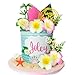 ZXSWEET زينة كعكة زهور الصيف زينة كعكة نجمة البحر شجرة جوز الهند زهور الكركديه زينة كعكة لمستلزمات حفلات هاواي الشاطئية الاستوائية - Image 3