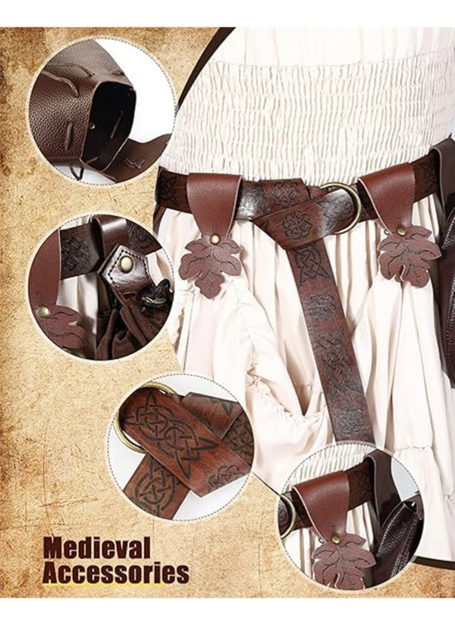 Muyixin 6 قطع من إكسسوارات النساء من عصر النهضة حزام حقيبة أوراق حزام الفايكنج زجاجات جرع جلدية تنزهات التنورة - Image 5