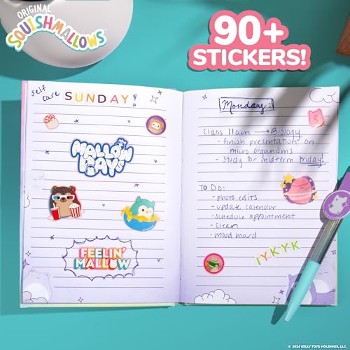 Squishmallows Original Squishy Diary Set, Includes 5 x 7 Diary, 60 Sheets, Kawaii Stickers, Pen, Fun Journaling Kit & Sketchbook for Kids, School Supplies, Journal for Girls - Image 5