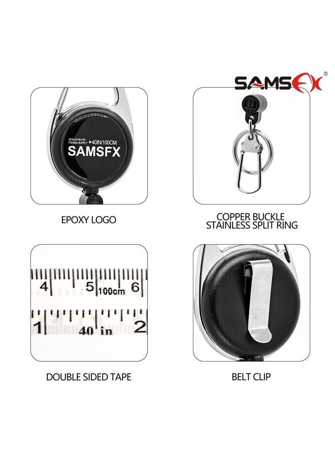 SAMSFX Fly Fishing Zinger Retractor Tether Carabiner Tape Measure Gear and Tools Holder - Image 4