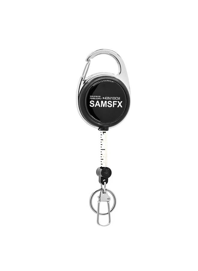 SAMSFX Fly Fishing Zinger Retractor Tether Carabiner Tape Measure Gear and Tools Holder - Image 1