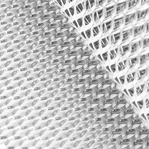 AggAuto Universal 40"x13" Car Grill Mesh - Aluminum Alloy Automotive Grille Insert Bumper Rhombic Hole 4x8mm, One of the Most Multifunctional Shape Grids Silver - Image 2