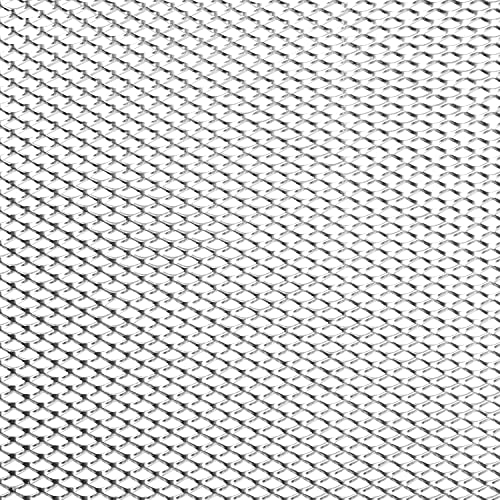 AggAuto Universal 40"x13" Car Grill Mesh - Aluminum Alloy Automotive Grille Insert Bumper Rhombic Hole 4x8mm, One of the Most Multifunctional Shape Grids Silver - Image 5