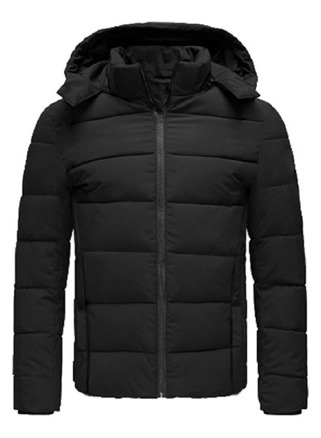 general Winter Puffer Down Jacket Long Sleeve Zipper with Removable Hood - Image 1