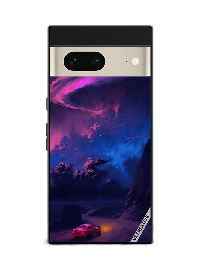 VR CREATIVE Protective Case Cover For Google Pixel 7 Car On Empty Road Design Multicolour - Image 1