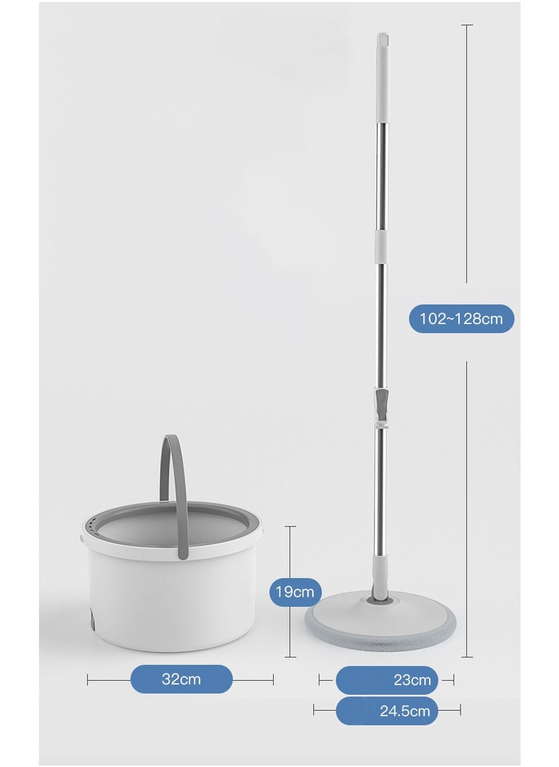dreamons link Spin Mop with 2 Reusable Microfibre Pads, Stainless Steel Handle, Cleaning Bucket  - Image 4