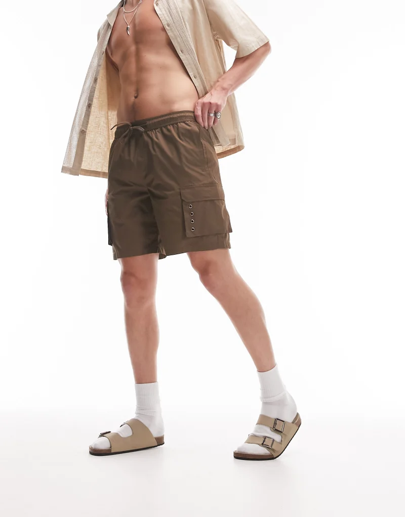 TOPMAN Skinny Cargo Swim Shorts