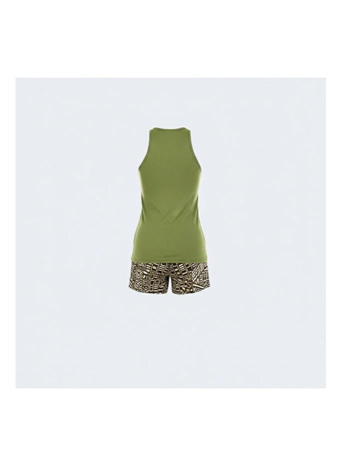 93% Cotton Nightwear Homewear Pajamas Set-Turkish Manufacturer Patterned T-Shirt + Shorts- Made in Turkey - Image 5