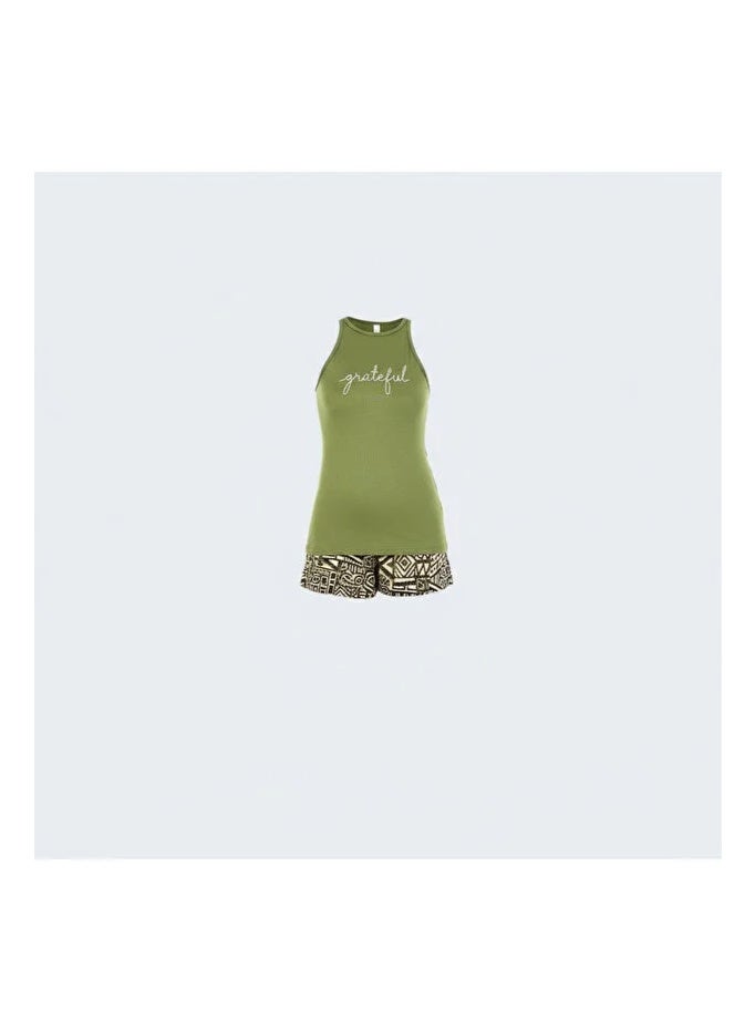 93% Cotton Nightwear Homewear Pajamas Set-Turkish Manufacturer Patterned T-Shirt + Shorts- Made in Turkey - Image 4