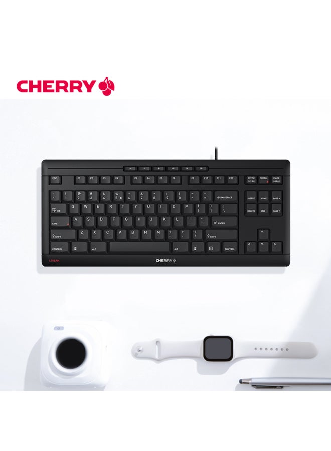 Cherry لوحة مفاتيح مكتبية محمولة مدمجة Cherry Stream Tkl 87 مفتاح بتصميم 80% مع 6 مفاتيح وظيفة مريحة - Image 1