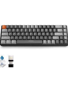 XVersion K68 Ziyoulang Wireless Mechanical Keyboard, Bluetooth 5.0/2.4G 68-Key Hot Swappable Professional Keyboard with Keycap Puller, Blue Switch for Mac Windows  Business Grey  - Image 1