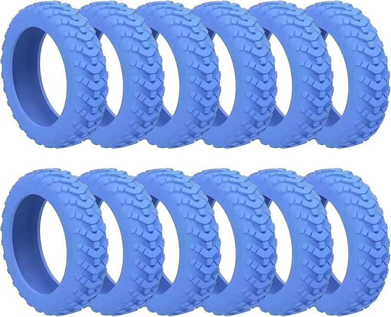 أغطية عجلات الأمتعة المخفضة للضوضاء الزرقاء 24 قطعة واقيات مطاطية غير قابلة للانزلاق تناسب عجلات من 2 إلى 2.6 بوصة - Image 1