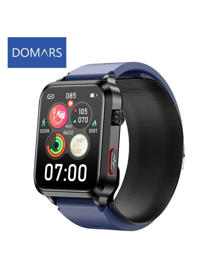 دومرز‌ ساعة Domars الذكية للنساء والرجال للياقة البدنية شاشة لمس IPS عالية الدقة مقاس 1.92 بوصة مع أوضاع رياضية ومراقبة معدل ضربات القلب ومراقبة النوم ومقاومة للماء ومكالمات Bluetooth والتحكم في الموسيقى ساعة ذكية متوافقة مع Android وiOS باللون الأزرق - Image 1