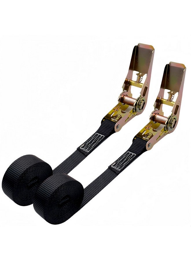 MAKABEE Endless Ratchet Tie Down Straps Heavy Duty Cargo Tie Downs, Sturdy Nylon Black Strap Down Ratcheting Securing Straps, Track Spring Fittings, Tie-Down Motorcycles (No Plastic Handle) - Image 1