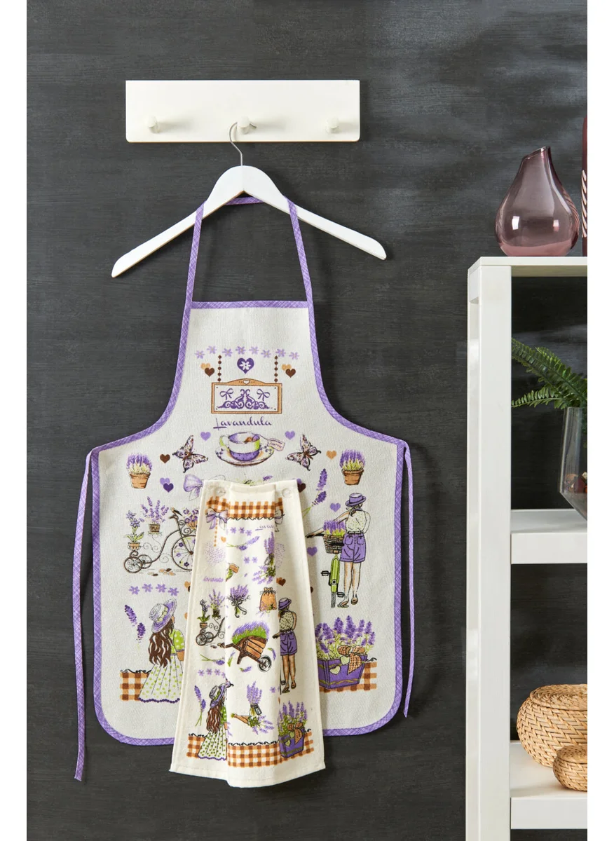 Casnack Lavender Model Liquid Proof Kitchen Apron with Towel