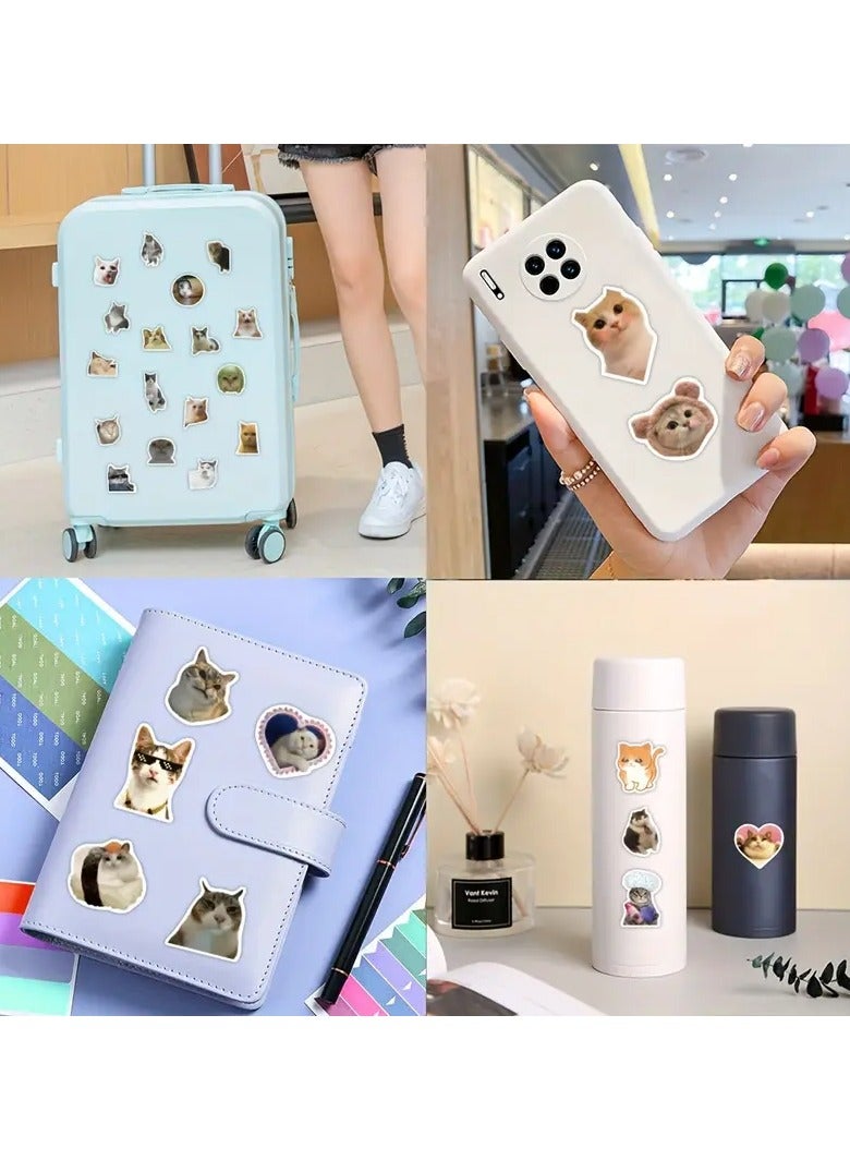 جلوسكي 100pcs مضحك قطط ملصقات الفينيل مقاومة للماء لدفتر القصاصات دفتر اليوميات الكمبيوتر المحمول المصد لوح التزلج زجاجات المياه الكمبيوتر الهاتف الرسوم المتحركة قبعة صلبة ملصقات السيارات والملصقات - Image 2