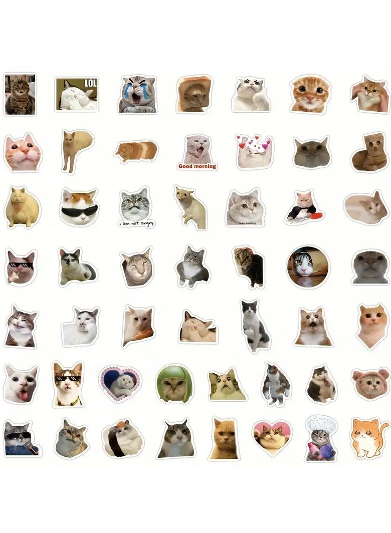 جلوسكي 100pcs مضحك قطط ملصقات الفينيل مقاومة للماء لدفتر القصاصات دفتر اليوميات الكمبيوتر المحمول المصد لوح التزلج زجاجات المياه الكمبيوتر الهاتف الرسوم المتحركة قبعة صلبة ملصقات السيارات والملصقات - Image 3