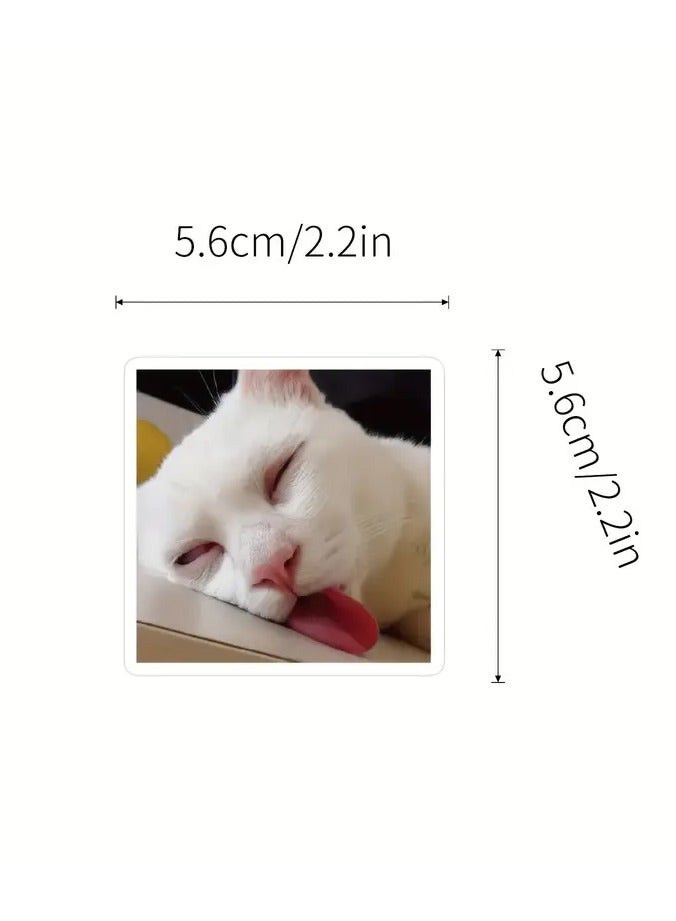 جلوسكي 100pcs مضحك قطط ملصقات الفينيل مقاومة للماء لدفتر القصاصات دفتر اليوميات الكمبيوتر المحمول المصد لوح التزلج زجاجات المياه الكمبيوتر الهاتف الرسوم المتحركة قبعة صلبة ملصقات السيارات والملصقات - Image 4