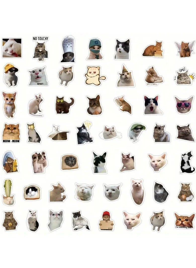 جلوسكي 100pcs مضحك قطط ملصقات الفينيل مقاومة للماء لدفتر القصاصات دفتر اليوميات الكمبيوتر المحمول المصد لوح التزلج زجاجات المياه الكمبيوتر الهاتف الرسوم المتحركة قبعة صلبة ملصقات السيارات والملصقات - Image 5