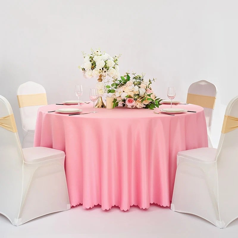 Y&D Modern Satin Tablecloth with Woven Table Runner and Single-Sided Table Skirt for Hotel and Restaurant Use – Elegant Table Runners for Banquet, Wedding & Event Decor - Image 1