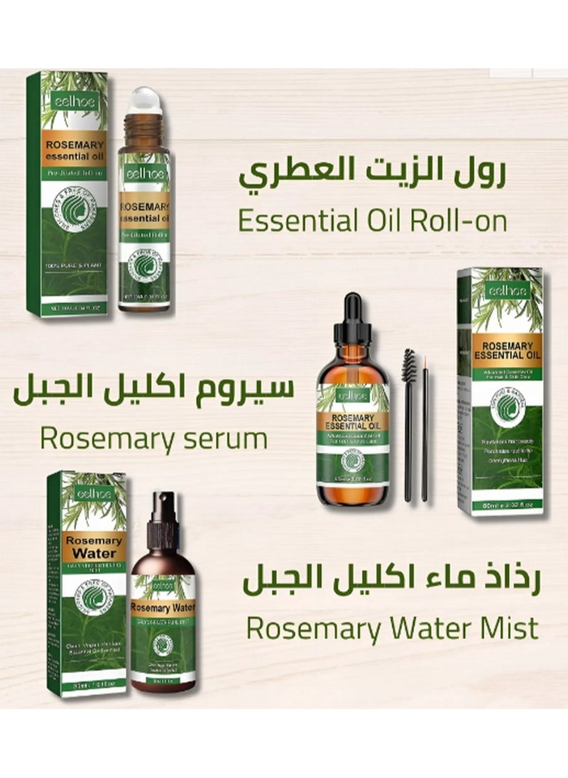 EELHOE - Rosemary Hair Care Gift Set Pure Rosemary Oil Natures Spell Rosemary Oil Pure Oil For Eyelash's, Eyebrows, Face, Body Hair & Skin Care, Hair Growth - Image 1