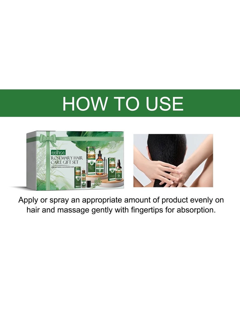 EELHOE - Rosemary Hair Care Gift Set Pure Rosemary Oil Natures Spell Rosemary Oil Pure Oil For Eyelash's, Eyebrows, Face, Body Hair & Skin Care, Hair Growth - Image 1