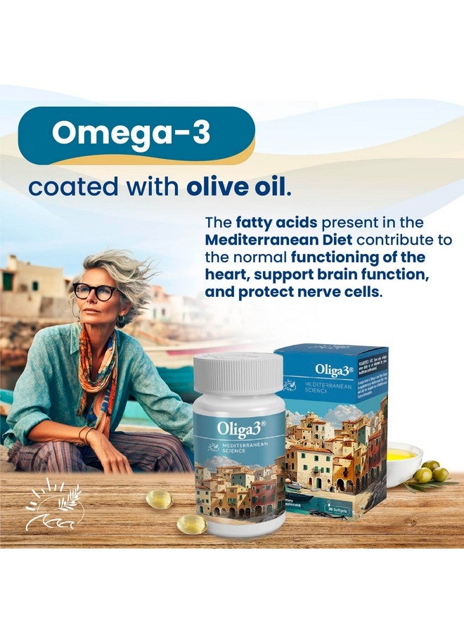 Generic Oliga3 Omega-3 EPA DHA with Olive Oil, Vitamin D, E | Mediterranean Diet Inspired Supplement for Cardiovascular & Cognitive Health | 30 Softgels  - Image 4