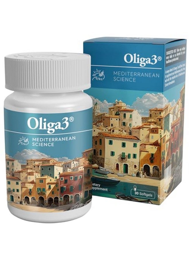 Generic Oliga3 Omega-3 EPA DHA with Olive Oil, Vitamin D, E | Mediterranean Diet Inspired Supplement for Cardiovascular & Cognitive Health | 30 Softgels  - Image 1