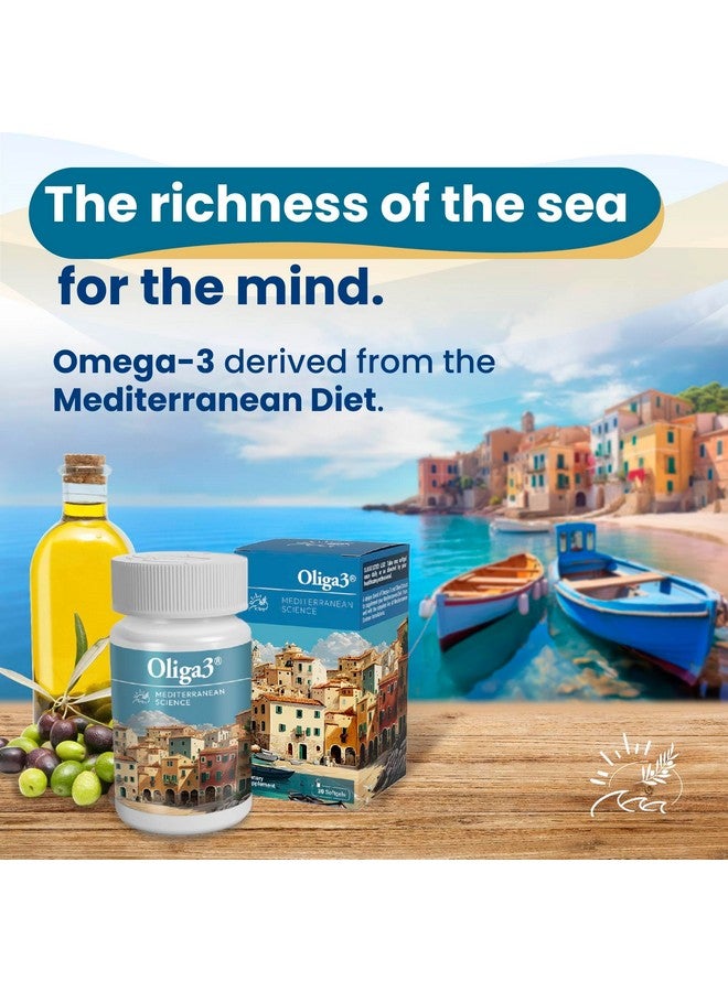 Generic Oliga3 Omega-3 EPA DHA with Olive Oil, Vitamin D, E | Mediterranean Diet Inspired Supplement for Cardiovascular & Cognitive Health | 30 Softgels  - Image 2