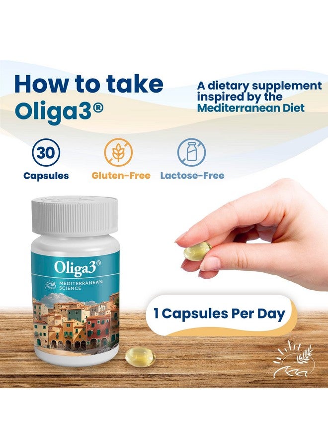 Generic Oliga3 Omega-3 EPA DHA with Olive Oil, Vitamin D, E | Mediterranean Diet Inspired Supplement for Cardiovascular & Cognitive Health | 30 Softgels  - Image 5