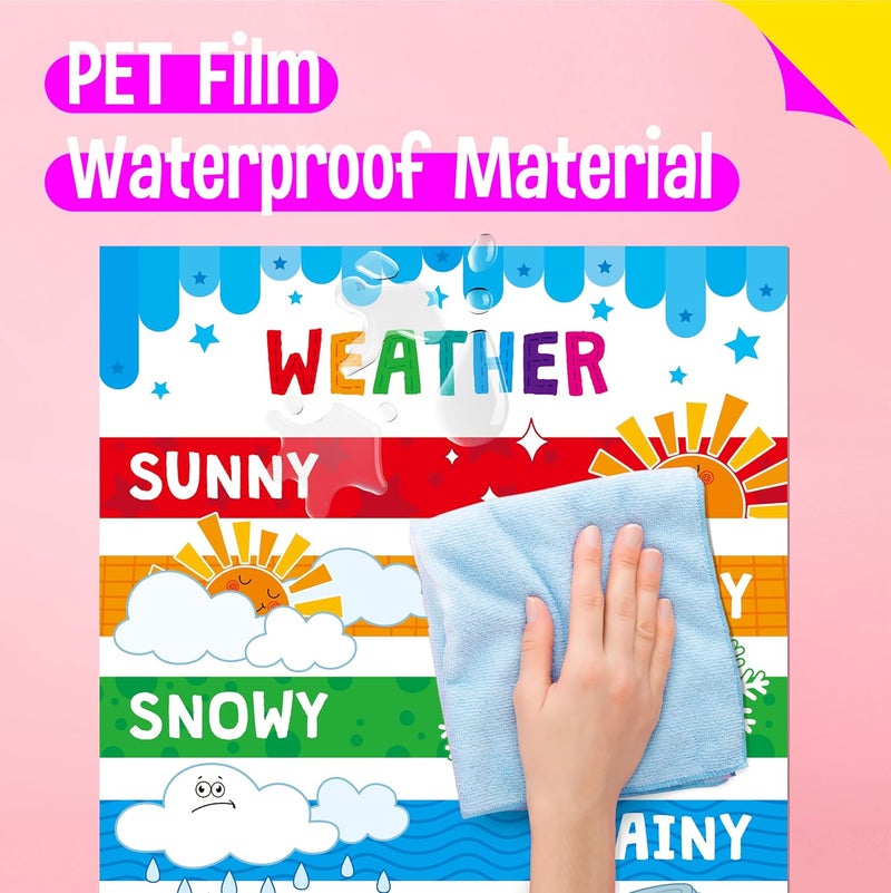 SpriteGru 15 Packs Educational Poster, Thick Early Learning Posters Waterproof & Tear Proof with PET Film, Alphabet/Animals/Opposites/Emotions/Numbers Posters for Kindergarten Preschool Toddlers (14.5”x11”) - Image 4