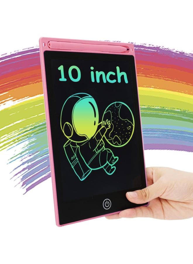 لوحة كتابة LCD مقاس 10 بوصات للأطفال، لوحة رسم ملونة للأطفال، لوحة رسم إلكترونية قابلة للمسح وإعادة الاستخدام، لوحة رسم LCD للأطفال من عمر سنتين إلى 6 سنوات - وردي - Image 1