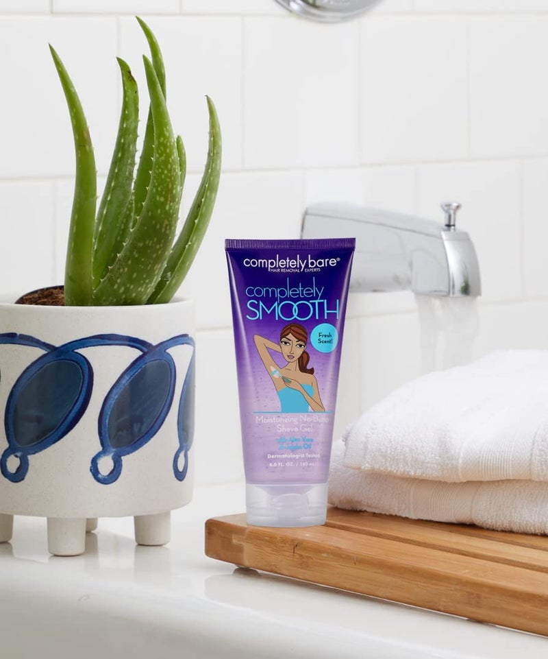 completely bare completely SMOOTH Moisturizing No-Bump Shave Gel - Hydrating Aloe Vera & Jojoba Oil - Image 3