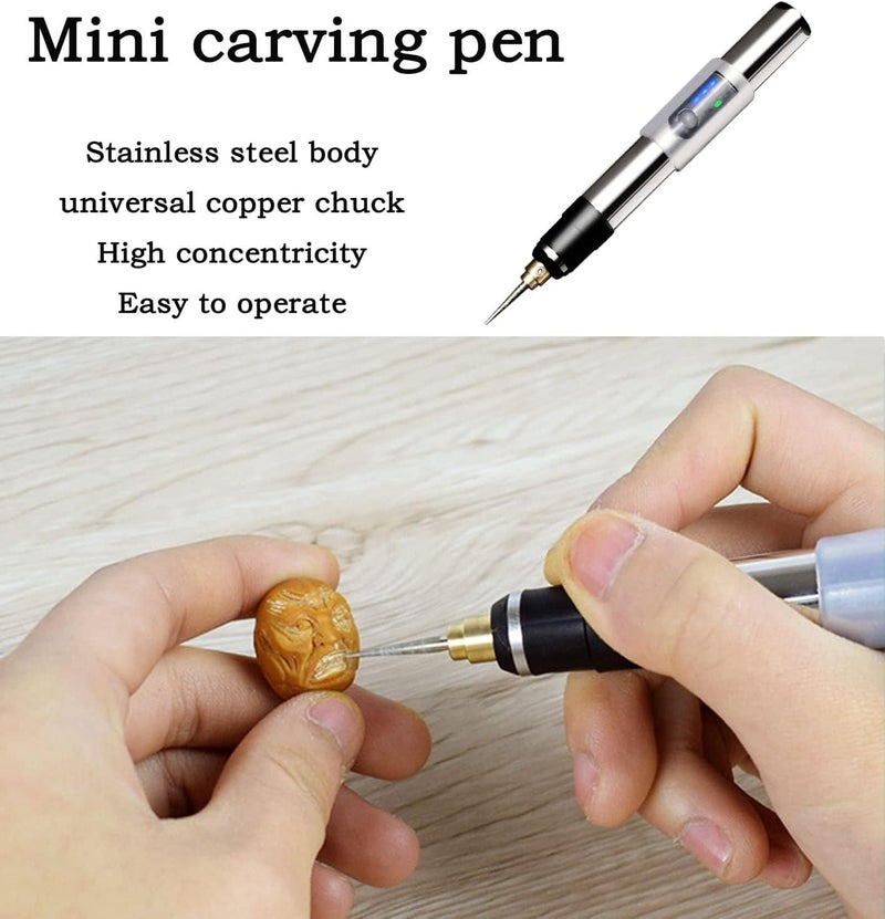 SYOSI Electric Engraving Pen Rotary Tool Kit, Usb Rechargeable Engraving Pen With Type-C Interface, Portable Mini Engraver Tools, Diy Rotary Etching Pen For Carving Glass Jewelry Making Rotary - Image 3