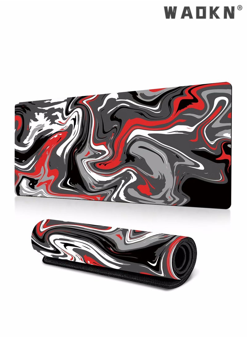 WAOKN - Anti-Skid Mousepad Large Keyboard Mouse Pad Desk Mat,Extended Contour Mouse Mat for Home and Office, Large Gaming Mousepad Laptop Keyboard Mat with Non-Slip Rubber Base, Stitched Edges(900x400mm) - Image 1