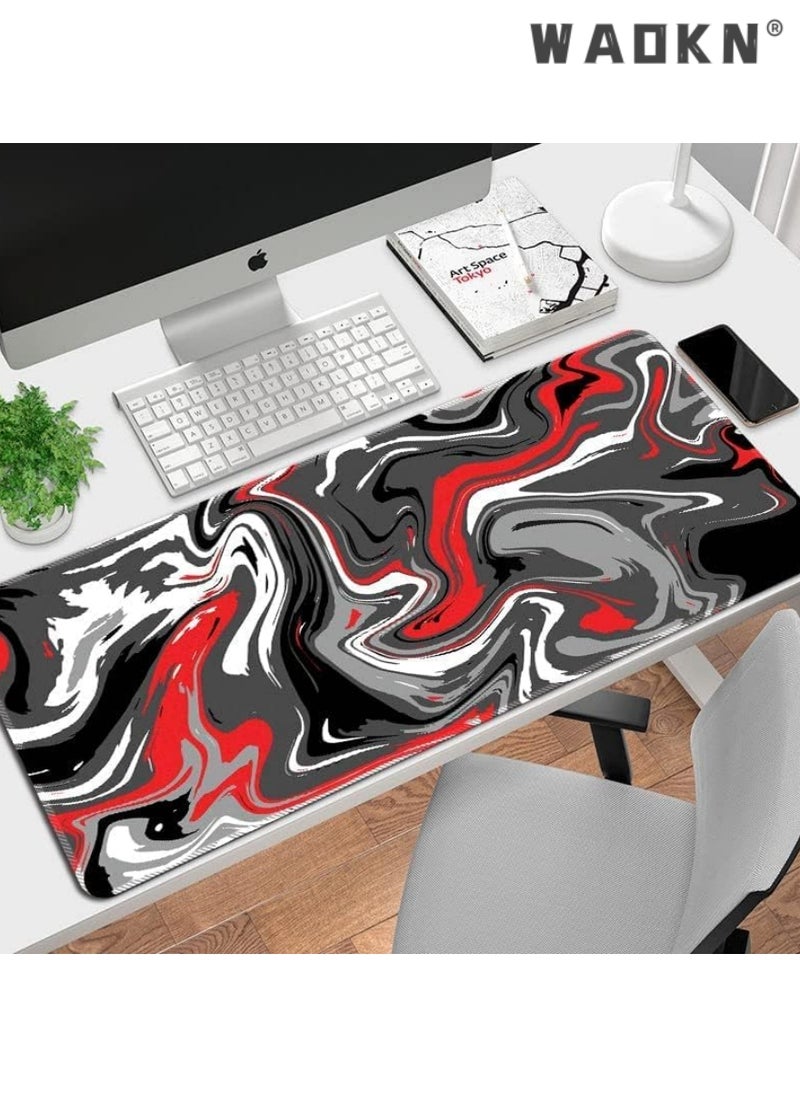 WAOKN - Anti-Skid Mousepad Large Keyboard Mouse Pad Desk Mat,Extended Contour Mouse Mat for Home and Office, Large Gaming Mousepad Laptop Keyboard Mat with Non-Slip Rubber Base, Stitched Edges(900x400mm) - Image 1