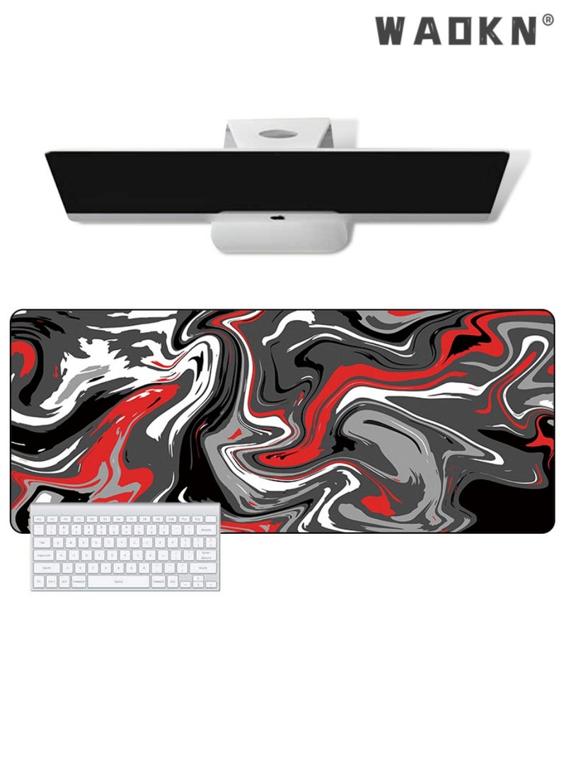 WAOKN - Anti-Skid Mousepad Large Keyboard Mouse Pad Desk Mat,Extended Contour Mouse Mat for Home and Office, Large Gaming Mousepad Laptop Keyboard Mat with Non-Slip Rubber Base, Stitched Edges(900x400mm) - Image 1