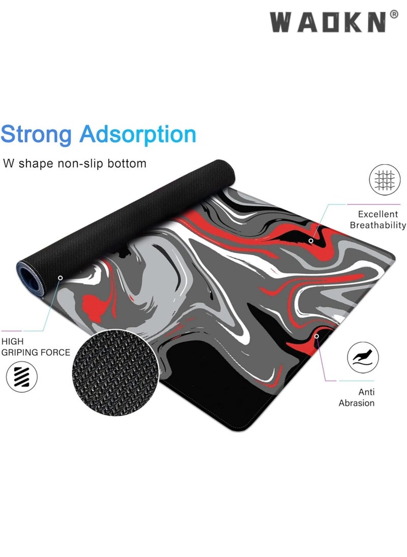 WAOKN - Anti-Skid Mousepad Large Keyboard Mouse Pad Desk Mat,Extended Contour Mouse Mat for Home and Office, Large Gaming Mousepad Laptop Keyboard Mat with Non-Slip Rubber Base, Stitched Edges(900x400mm) - Image 1