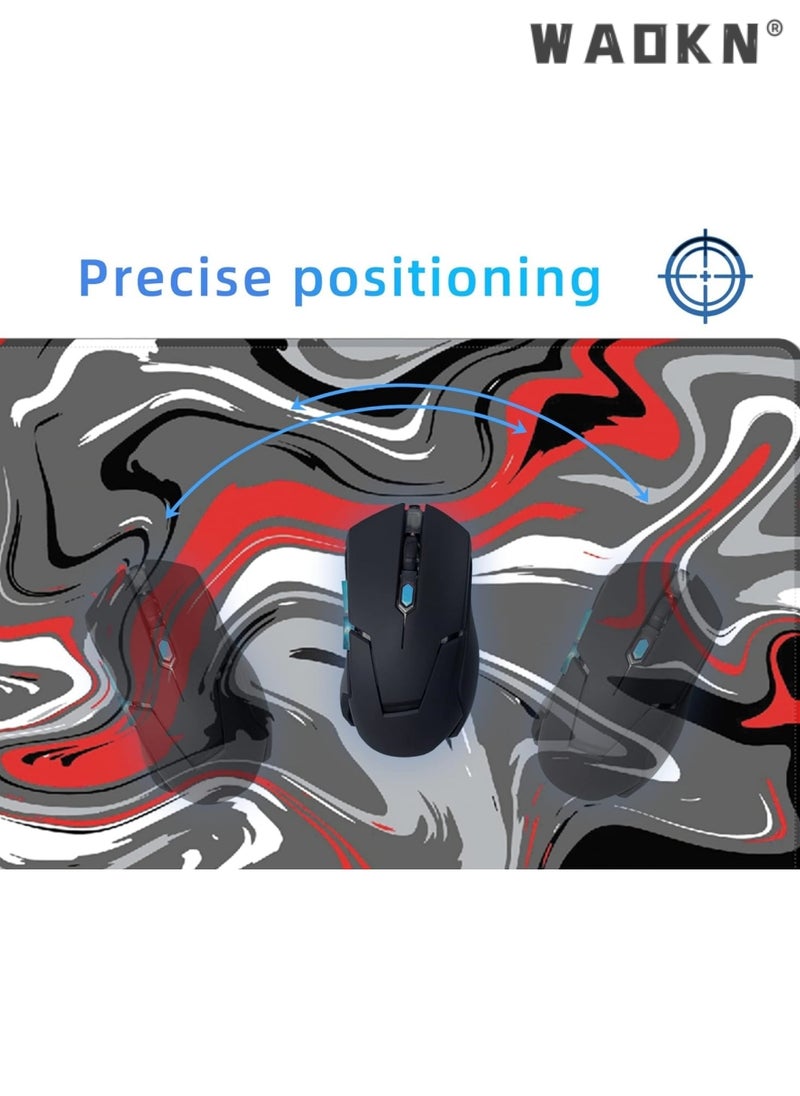 WAOKN - Anti-Skid Mousepad Large Keyboard Mouse Pad Desk Mat,Extended Contour Mouse Mat for Home and Office, Large Gaming Mousepad Laptop Keyboard Mat with Non-Slip Rubber Base, Stitched Edges(900x400mm) - Image 1