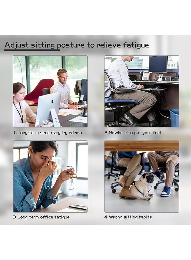 Foot Rest For Under Desk At Work Ergonomic Foot Stools For Under Office Desk Rocking Footrest With Roller Massager Leg Rest For Chair Computer Gaming Promote Leg Circulation