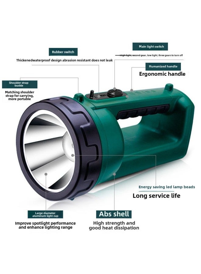 إسكدنيا مصباح بحث YAG قوي بعيد المدى قابل لإعادة الشحن ومحمول وعالي الطاقة ومصباح يدوي للطوارئ في الهواء الطلق - اللون: 5710 (5W3000mAh) - Image 5
