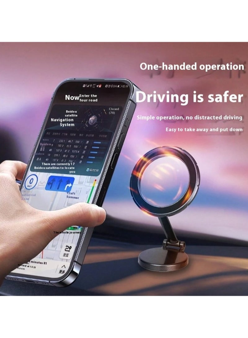 Magnetic Car Phone Holder with 360 Degree Rotation Foldable Car Mount Ventilated and High Temperature Resistant - Image 3