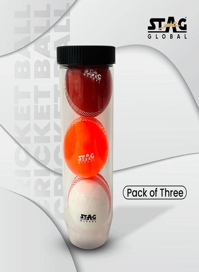 STAG GLOBAL Cricket Balls - Pack of 3 | High Visibility PVC Balls for Practice & Training | Soft, Durable & Lightweight for All Surfaces (Cricket Balls P-3) - Image 2