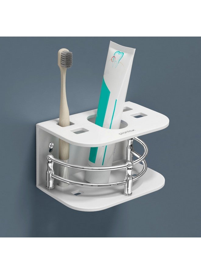 Plantex Acrylic Tooth Brush Holder/Stand/Tumbler for Bathroom Accessories for Home (7-inch; White) - Image 1